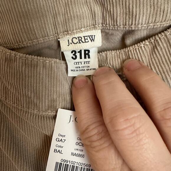 J Crew Tan Vintage Matchstick Skinny Leg Corduroy Pants Size 31R NWT - Picture 6 of 7